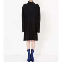 深夜特別価格12000❤️ほぼ新品❤️ルシェルブルー ウールカシミアワンピース