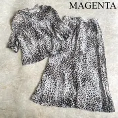 MAGENTA ヒョウ柄 シースルー ブラウス スカート 上下 セットアップ