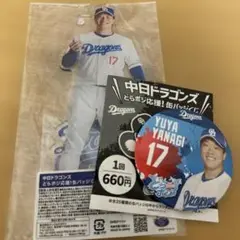 中日ドラゴンズ ドラゴンズガチャ どらポジ缶バッジくじ BIGアクスタ 柳裕也