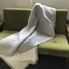130x190cm イブル グレー ホワイト キルティングシーツ 洗える