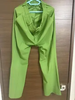 GU グリーン フレアパンツ XL