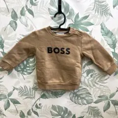 GR560　BOSS ロゴスウェット トレーナー キッズ　ブラウン
