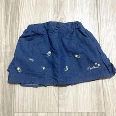 Pupil House 刺繍ネイビーフリルスカート　ベビー服　女の子