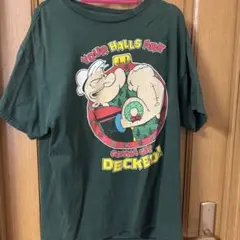 【古着】POPEYE ポパイ Tシャツ グリーン Ｌサイズ