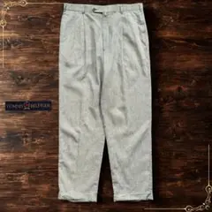 90s TOMMY HILFIGER リネンスラックスパンツ ストライプ 古着