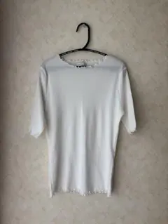 earth music & ecology ホワイト五分袖Tシャツ M
