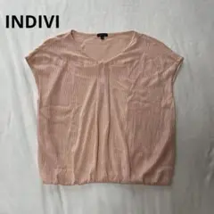☆ 極美品 INDIVI フレンチ　ニット、ブラウスタイプ