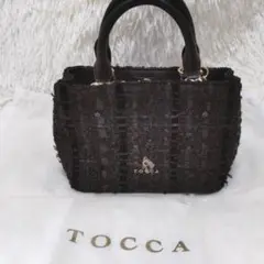 【美品】TOCCAトッカ大人百花ヨンア コラボ ブラックツイード 2WAYバッグ