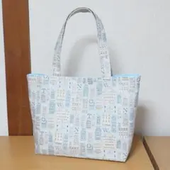 【9月14日まで】ハンドメイド★トートバッグ★A4★建物柄（薄ブルー）
