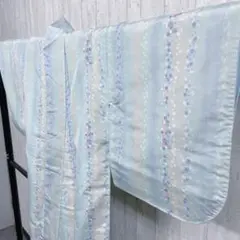 最終お値下げ 縦縞のグラデーションに水玉の大島紬 着物 小紋