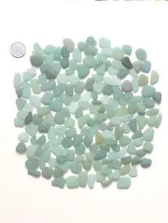 シーグラスNO844.グリーン系小粒（約10〜19㎜）200g