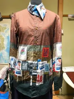 VivienneWestwoodMan パッチワーク風プリントシャツ