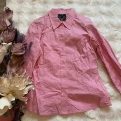 ❤️BCBGMAXAZRIA❤️サイズSピンクコットン長袖シャツ綺麗めシャツ美品