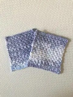 ハンドメイド　コースター　夏　さわやか　２枚セット