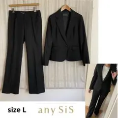 美品!anySis ウォッシャブル 黒ストレッチパンツスーツ3