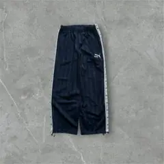 00s puma logo wide track pants navy M