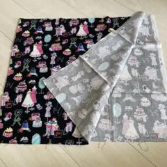 ファッションアイテムプリント生地 黒　115×50
