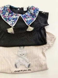 美品バースデイ　cottoli サイズ70　半袖ロンパース2枚セット