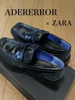 ADERERROR × ZARA ローファー ☆【Ader Error x Zara】☆Leather Track Sole Loafer.s Black