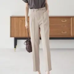 GRL ベルト付きセンタープレステーパードパンツ[ai08]