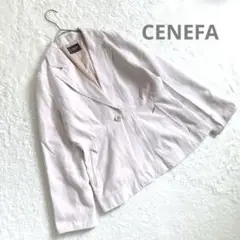 【CENEFA】　ベロア　ジャケット　テーラード　１つボタン　M ピンク