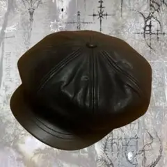 leather casquette キャスケット ブラック 黒 フリーサイズ