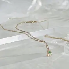 K10♡エメラルドu0026グリーンガーネットu0026ダイヤモンド リバーシブル ネックレス