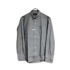 良品 FRED PERRY M コットンチェックシャツ スナップボタン グレー