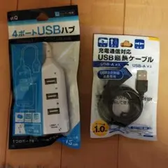 4ポート USBハブとUSB 延長ケーブル