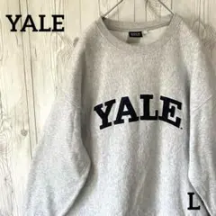 YALE　イェール大学　スウェットトレナー　メンズL　グレー　USA　刺繍　古着