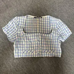 ZARA ギンガムチェック　トップス