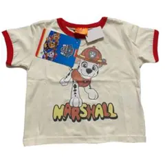 新品タグ付き パウパトロール Tシャツ　90 赤　生成り　半袖　マーシャル