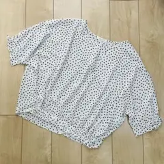 chocolat raffine robe ドット柄シャツ ホワイト FREE
