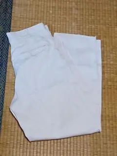 無印良品 ストレッチチノタックワイドパンツ 白