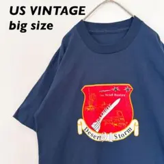 US古着　半袖Tシャツ　ビッグプリント　ミリタリー　シングルステッチ　男女兼用