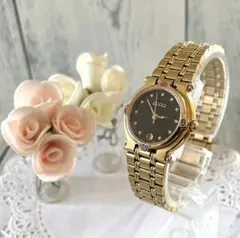 【動作OK】GUCCI グッチ 腕時計 9200L 11P ゴールド ダイヤ