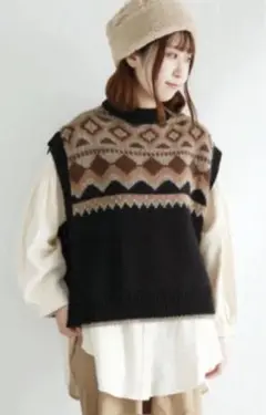 サマンサモスモス ジャガードニットベスト