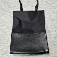 ヨウジヤマモト Y's キャンパス レザー切替 トートバッグ A4可 黒