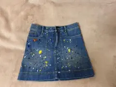 ペイント柄 デニムスカート