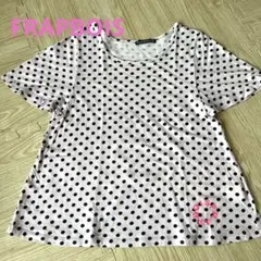 【FRAPBOIS】 A￼ライン ドットTシャツ 半袖 ピンク