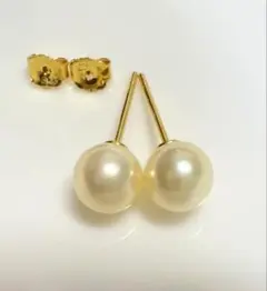 B0935 本真珠 ピアス アコヤ真珠 パール アクセサリー　ゴールド