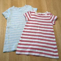 無印良品 半袖ボーダーチュニック 2枚セット