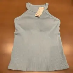 ユニクロ　ホルターネックブラタンクトップ　M ブルー