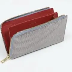 【極美品】コトカル　COTOCUL 長財布　 グレー×レッド　一期一会