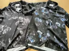 STUDIOUS 花柄 半袖シャツ 黒とグレー