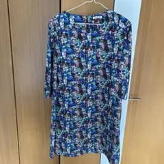 Artwork Blue 多色アートワークプリントチュニック