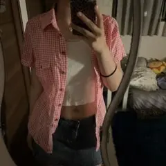 H&M 赤　フィットシャツ