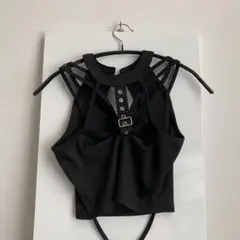 サブカル タンクトップ ノースリーブ クロップド