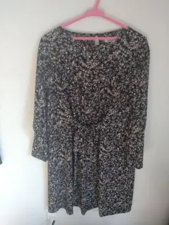 LEPSIM 長袖ワンピース 花柄 レプシィム レプシム ブラック