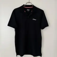 極美品 Titleist タイトリスト ビックロゴ ポロシャツ LL ブラック